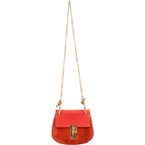 Chloé Rouge Leather Drew Crossbody Bag
