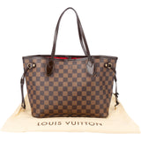 Louis Vuitton Damier Ebene Monogram Neverfull PM Handbag