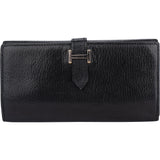 Hermès Black Leather Bearn Soufflet Bifold Wallet