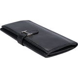 Hermès Black Leather Bearn Soufflet Bifold Wallet