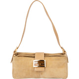 Fendi Suede Leather Limited Baguette Buckle Shoulder Bag