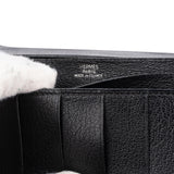 Hermès Black Leather Bearn Soufflet Bifold Wallet