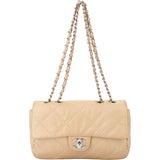 Chanel Stitching Calfskin Palladium Single Flap Crossbody Bag