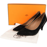 Hermès Noir Suede Lining Heels (34,5)
