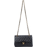 Chanel Quilted Lambsbkin 24K Gold Small Double Flap Crossbody Bag