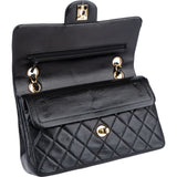 Chanel Quilted Lambsbkin 24K Gold Small Double Flap Crossbody Bag