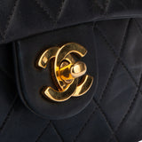 Chanel Quilted Lambskin 24K Gold Mini Single Flap Crossbody Bag