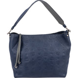 MCM Visetos Monogram Debossed Leather Hobo Shoulder Bag