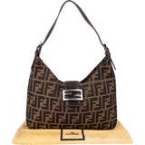 Fendi FF Monogram Baguette Buckle Shoulder Bag