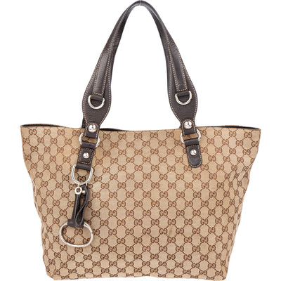 Gucci GG Monogram Horsebit Handbag - vintageandkickz