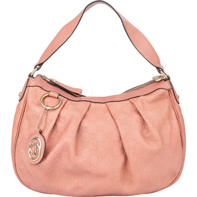 Gucci GG Leather Monogram Sukey Hobo Bag - vintageandkickz