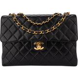 Chanel Quilted Lambskin 24K Gold Jumbo Single Flap Crossbody Bag