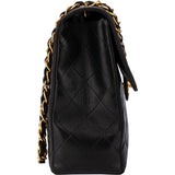 Chanel Quilted Lambskin 24K Gold Jumbo Single Flap Crossbody Bag