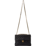 Chanel Quilted Lambskin 24K Gold Jumbo Single Flap Crossbody Bag