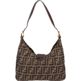 Fendi FF Monogram Baguette Buckle Shoulder Bag
