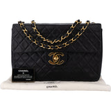 Chanel Quilted Lambskin 24K Gold Jumbo Single Flap Crossbody Bag