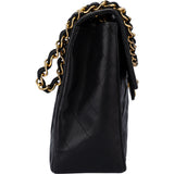 Chanel Quilted Lambskin 24K Gold Jumbo Single Flap Crossbody Bag