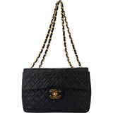 Chanel Quilted Lambskin 24K Gold Jumbo Single Flap Crossbody Bag