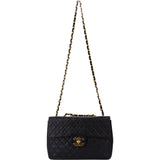 Chanel Quilted Lambskin 24K Gold Jumbo Single Flap Crossbody Bag