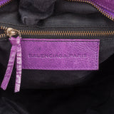 Balenciaga Purple Leather Classic City Handbag
