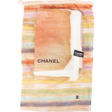 Chanel Multicolor Aquarell Watercolor Cotton Schal Scarf