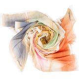 Chanel Multicolor Aquarell Watercolor Cotton Schal Scarf