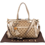 Gucci GG Monogram Bamboo Handbag