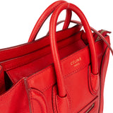 Céline Red Leather Luggage Handbag