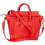 Céline Red Leather Luggage Handbag