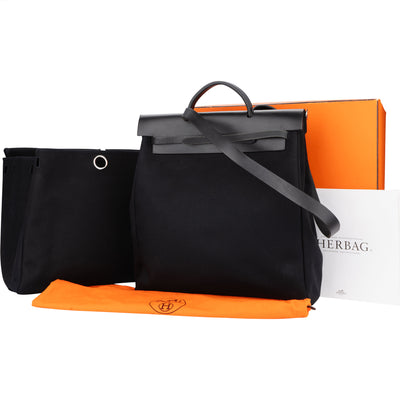 Hermès Classic Black Herbag 39 Handbag - vintageandkickz