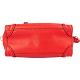Céline Red Leather Luggage Handbag
