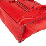 Céline Red Leather Luggage Handbag