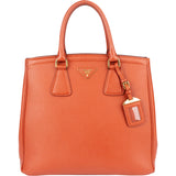 Prada Orange Saffiano Leather Parabole Handbag
