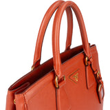 Prada Orange Saffiano Leather Parabole Handbag