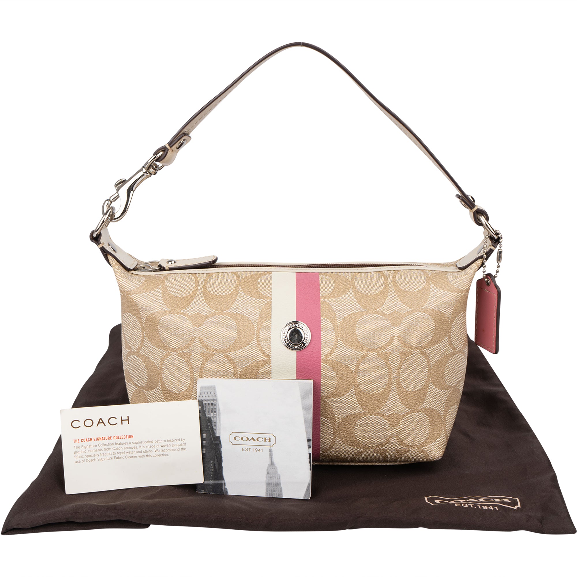 Coach Canvas Monogram Stripe Handbag - vintageandkickz