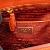 Prada Orange Saffiano Leather Parabole Handbag