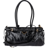 Prada Black Leather Triangle Bonnie Shoulder Bag