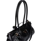 Prada Black Leather Triangle Bonnie Shoulder Bag
