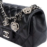 Chanel Quilted Lambskin Mini Rabat Charms Single Flap Crossbody Bag