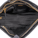 Prada Black Leather Triangle Bonnie Shoulder Bag