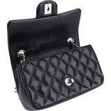 Chanel Quilted Lambskin Mini Rabat Charms Single Flap Crossbody Bag