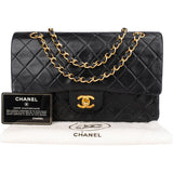 Chanel Quilted Lambskin 24K Gold Double Flap Crossbody Bag