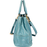 Prada Bleu Leather Vitello Handbag