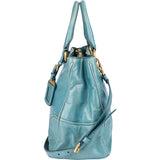 Prada Bleu Leather Vitello Handbag