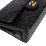Chanel Quilted Lambskin 24K Gold Double Flap Crossbody Bag