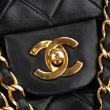 Chanel Quilted Lambskin 24K Gold Double Flap Crossbody Bag