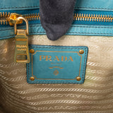 Prada Bleu Leather Vitello Handbag