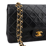 Chanel Quilted Lambskin 24K Gold Double Flap Crossbody Bag
