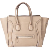 Celine Taupe Leather Luggage Handbag