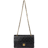 Chanel Quilted Lambskin 24K Gold Double Flap Crossbody Bag